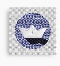 Origami boat japanese pattern Canvas Print