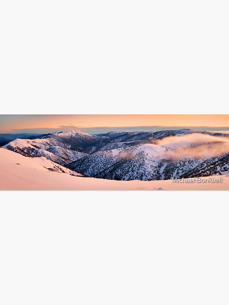 Artwork view, Mt Hotham towards Mt Feathertop, Victoria, Australia designed and sold by Michael Boniwell