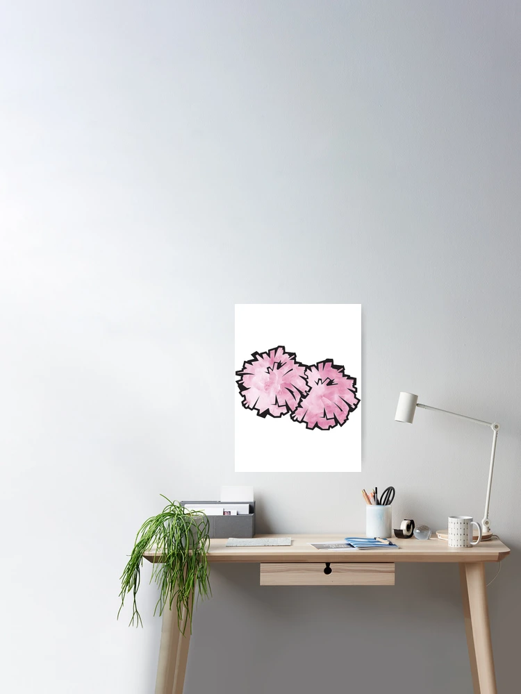 Hot-pink Pom Poms Cheerleader Wall Decal -  – Wallmonkeys