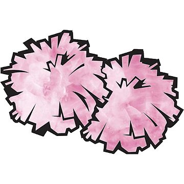 Cheerleader Pink Pom Poms Sticker for Sale by ClothingIL
