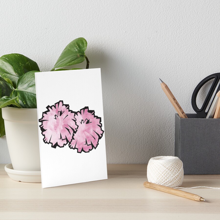 Cheerleader Pink Pom Poms Art Print