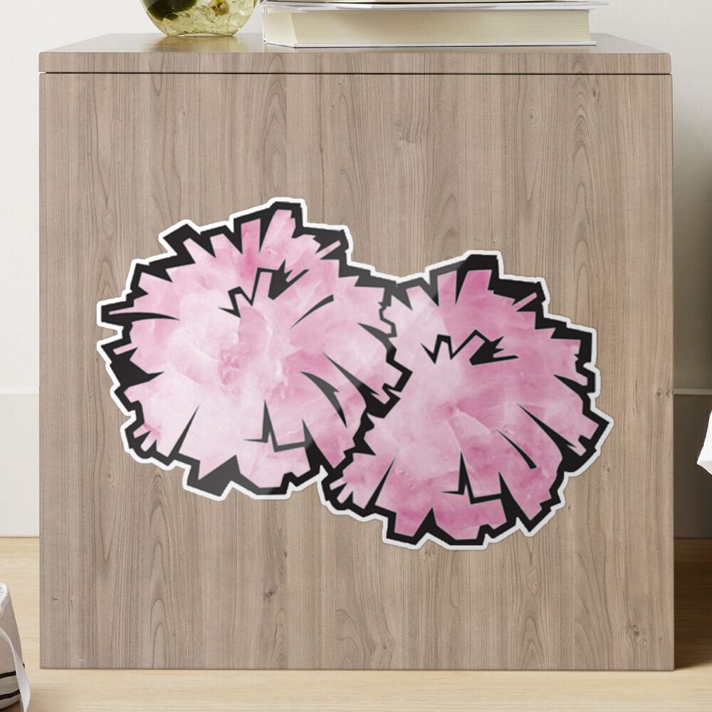 Cheerleader Pink Pom Poms Sticker for Sale by ClothingIL