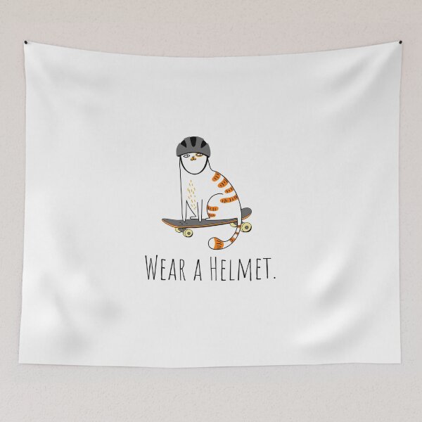 Item preview, Safety Cat Wear a Helmet designed and sold by whyNautDesigns.