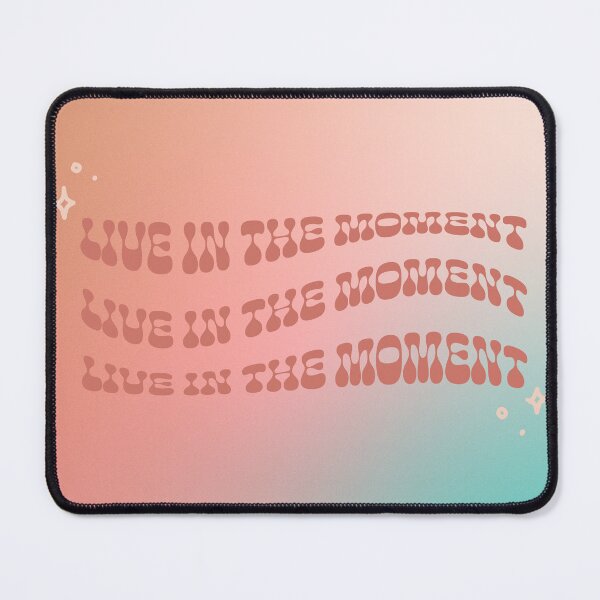 Item preview, boho/groovy funky motivational lettering quote "live in the moment" designed and sold by SunwaveStickers.
