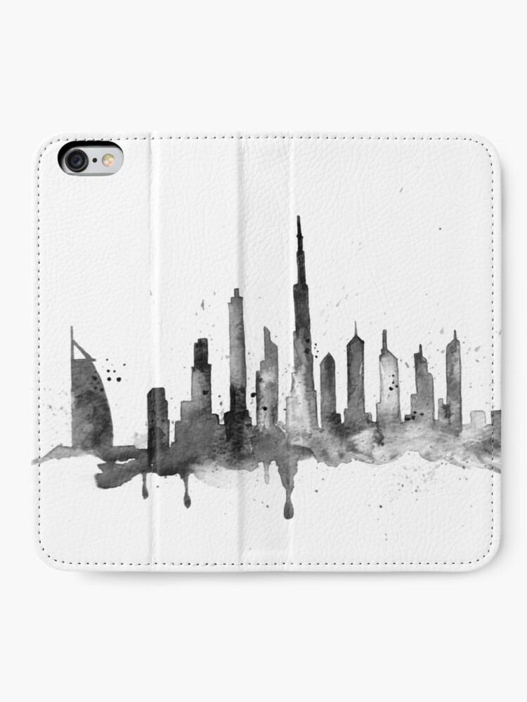 Dubai Schwarz Weiss Kunst Iphone Flip Case Von Luba Ost Redbubble