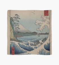 Sea at Satta in Suruga Province - Japanese pre 1915 Woodblock Print Scarf