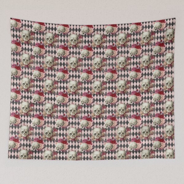 Item preview, Pink Skull Checkered Seamless Pattern  designed and sold by ShawnDzign.