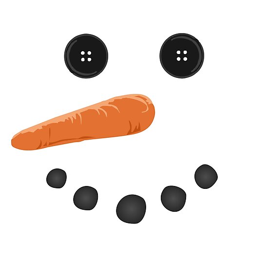 Lámina fotográfica «Happy Holiday zanahoria nariz botón ojos lindo