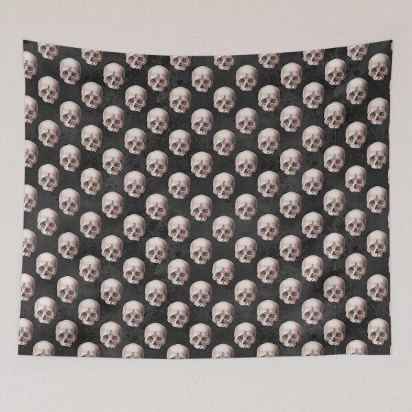 Item preview, Skull On Black Background Seamless Pattern  designed and sold by ShawnDzign.