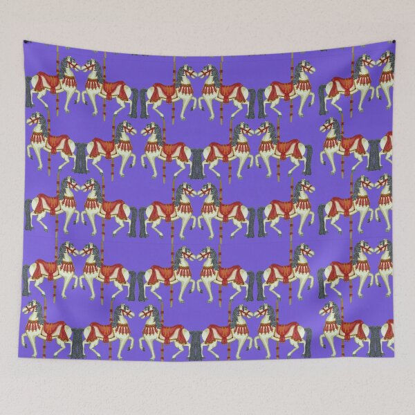 Item preview, Prancing Carouselle ponies-blue designed and sold by BURPdesigns.