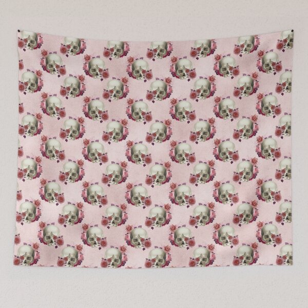 Item preview, Sweet Skull flower On Pink Background Seamless Pattern  designed and sold by ShawnDzign.