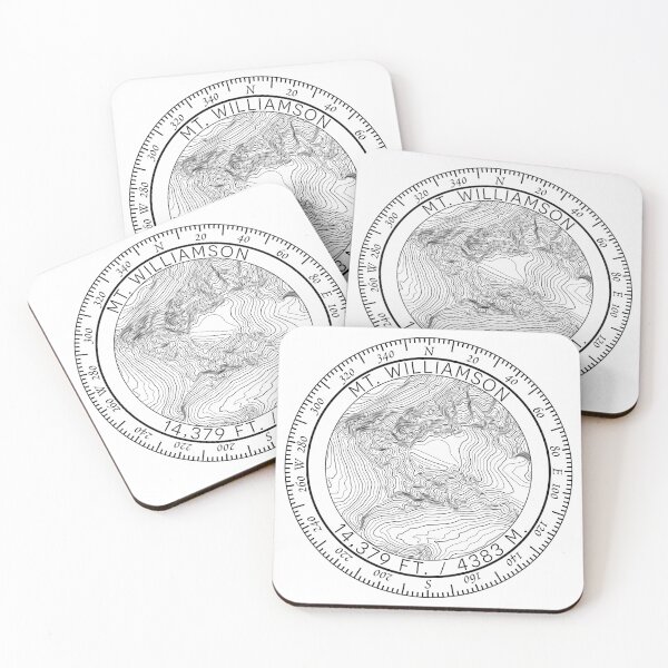 Item preview, Mount Williamson Summit Topo Map Badge designed and sold by BagOfPeaks.