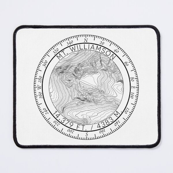 Item preview, Mount Williamson Summit Topo Map Badge designed and sold by BagOfPeaks.