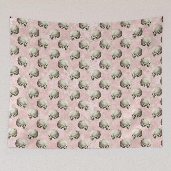 Item preview, Skull On Pink Pastel Background Seamless Pattern  designed and sold by ShawnDzign.