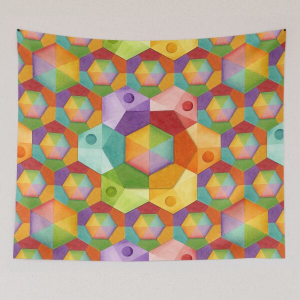 Item preview, Rainbow Hexagons designed and sold by PatriciaSheaDesigns.