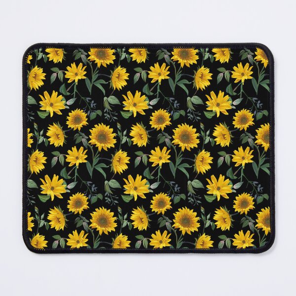 Item preview, Yellow Sunflower On black Background Seamless Pattern  designed and sold by ShawnDzign.