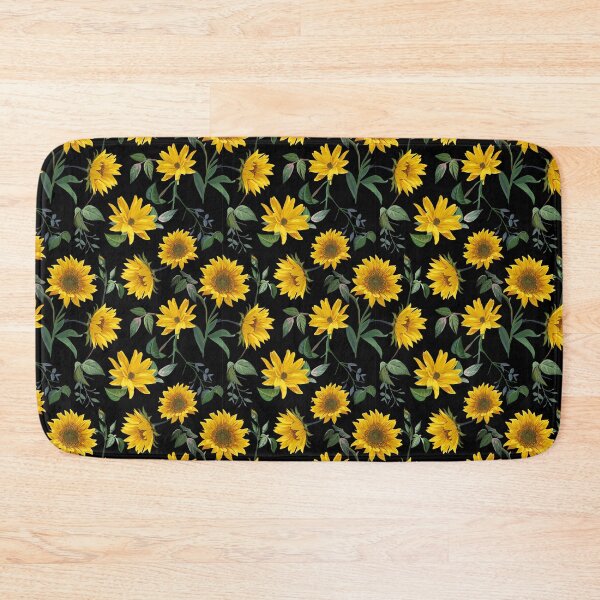 Item preview, Yellow Sunflower On black Background Seamless Pattern  designed and sold by ShawnDzign.