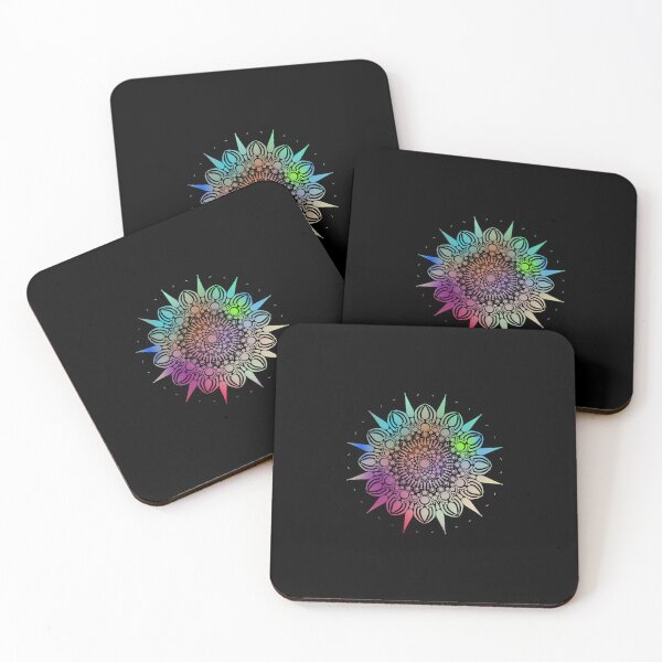 Item preview, Multicolored Mandala with Black Background I designed and sold by RayneMoonchild.
