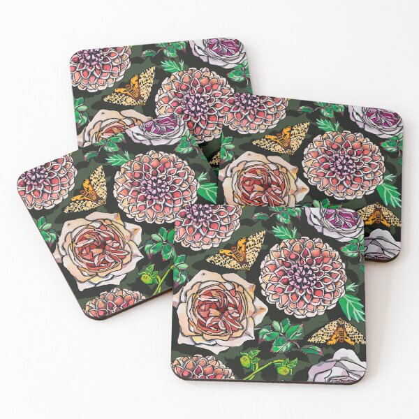 Item preview, Peachy Rose and Dahlia garden designed and sold by ariellemorris.
