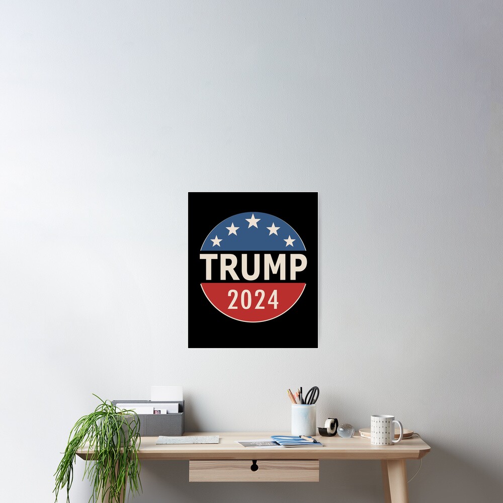 Trump 2024 Retro Campaign Button Poster For Sale By KB SbDesigns   Cposter,small,square Product,1000x1000.2 