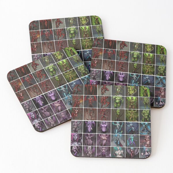 Item preview, The 4 Chaos Gods 40K pinups (patterns) designed and sold by BooRat.