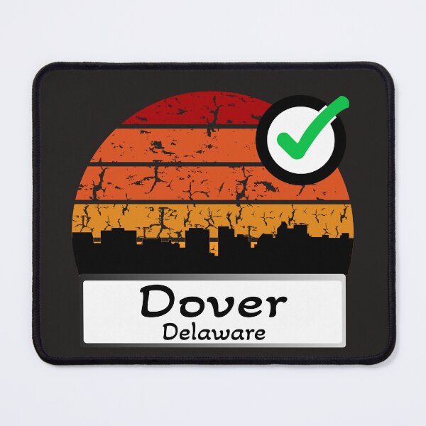 Item preview, Dover Delaware united states of america Skyline vintage black designed and sold by WhereIsTravis.