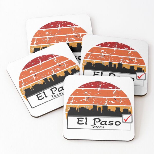 Item preview, El Paso Texas united states of america Skyline vintage black  designed and sold by WhereIsTravis.