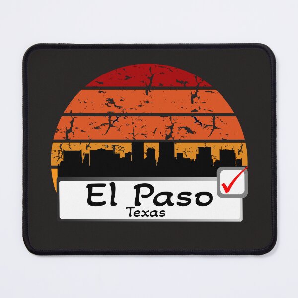 Item preview, El Paso Texas united states of america Skyline vintage black  designed and sold by WhereIsTravis.