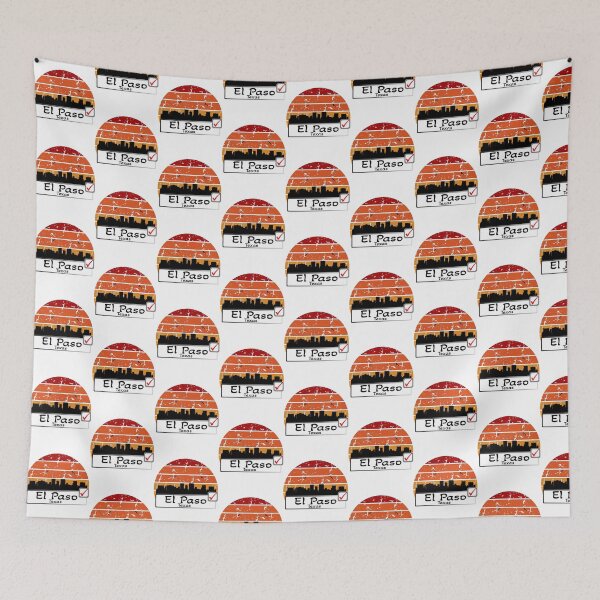 Item preview, El Paso Texas united states of america Skyline vintage black  designed and sold by WhereIsTravis.