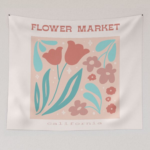 Item preview, "flower market" california boho/groovy Matisse blobs abstract sign designed and sold by SunwaveStickers.