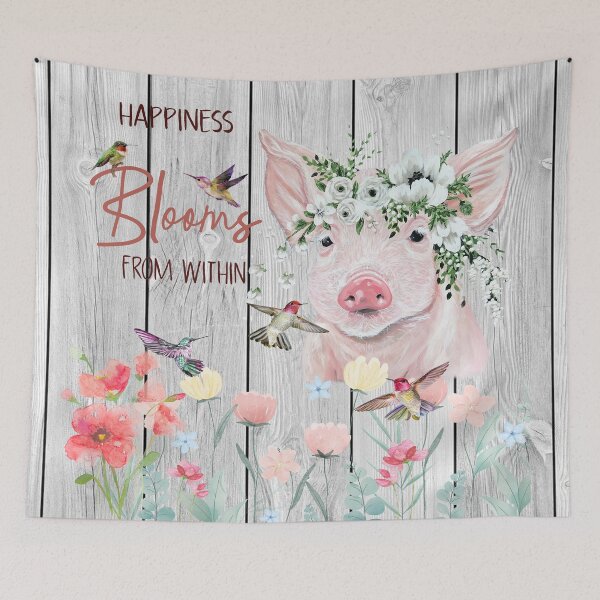 Item preview, Happiness Blooms From Within Pig designed and sold by GunillaBlau.