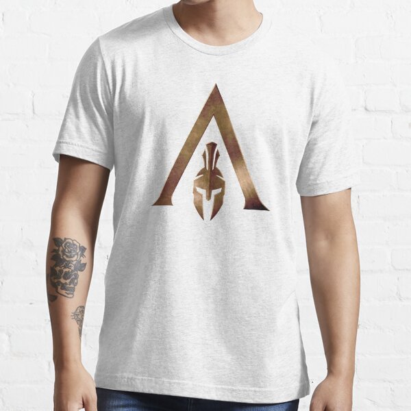 ASSASSIN's Creed-Crest Logo Finta DENIM Large Uomo T-Shirt-Blu 
