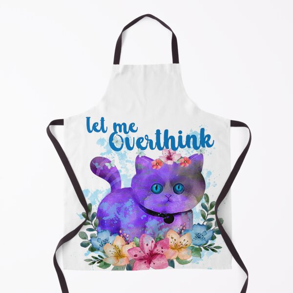 Item preview, Let Me Overthink - thinking purple cat and butterflies and flowers designed and sold by ibijin.
