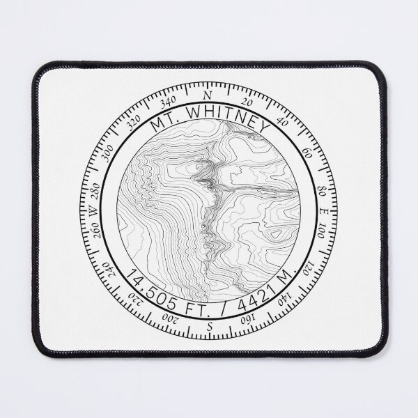 Item preview, Mount Whitney Summit Topo Map Badge designed and sold by BagOfPeaks.