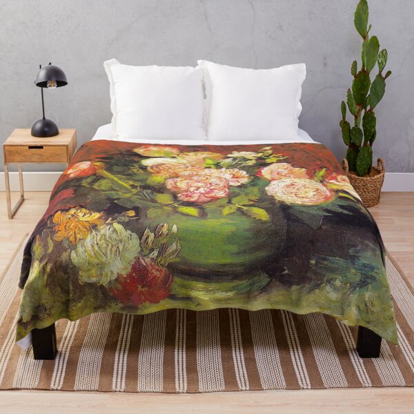 Item preview, Bowl with Peonies and Roses - Vincent van Gogh designed and sold by SimpleJoyStyle.