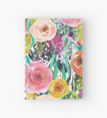 Pretty Watercolor Garden Floral Hardcover Journal