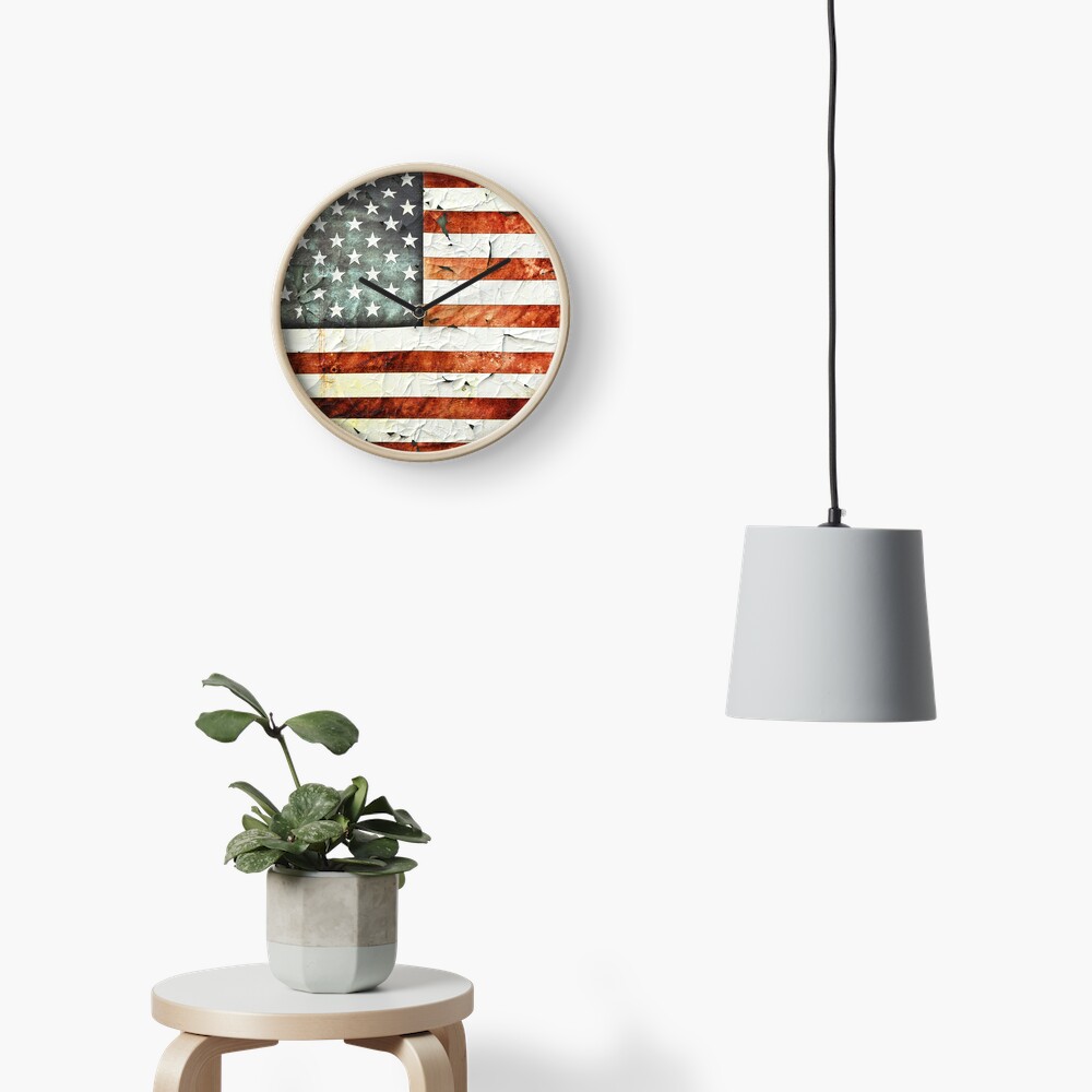 Painted Stars And Stripes Clock