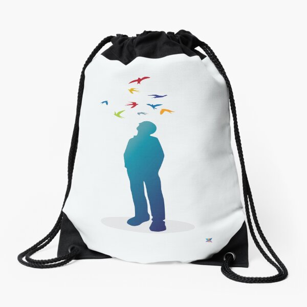 Dreamer (blue) Drawstring Bag
