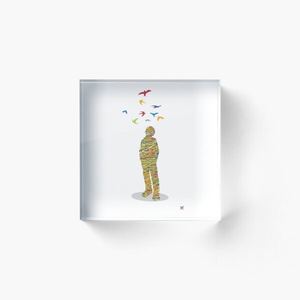 Dreamer (multi colours) Acrylic Block