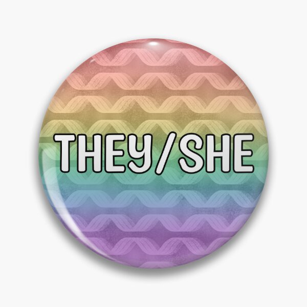 Item preview, They/She Rainbow Pronouns designed and sold by Mickey Kyan.