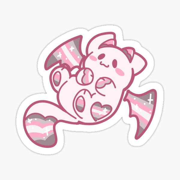 Demigirl Pride Kitty Demon Sticker For Sale By Masu Pasuchii Redbubble 6677