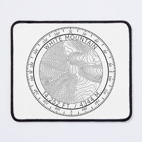 Item preview, White Mountain Summit Topo Map Badge designed and sold by BagOfPeaks.