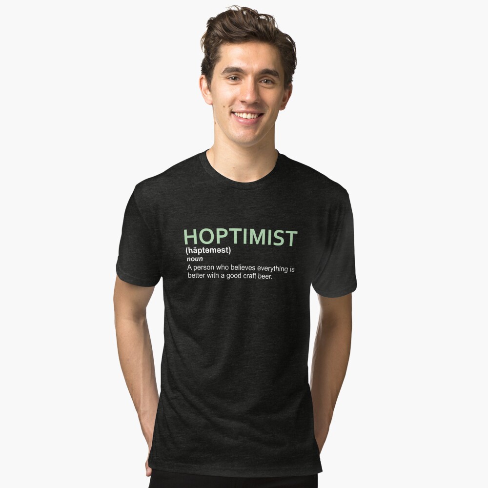  HOPTIMIST Craft Beer T-Shirt : Clothing, Shoes & Jewelry