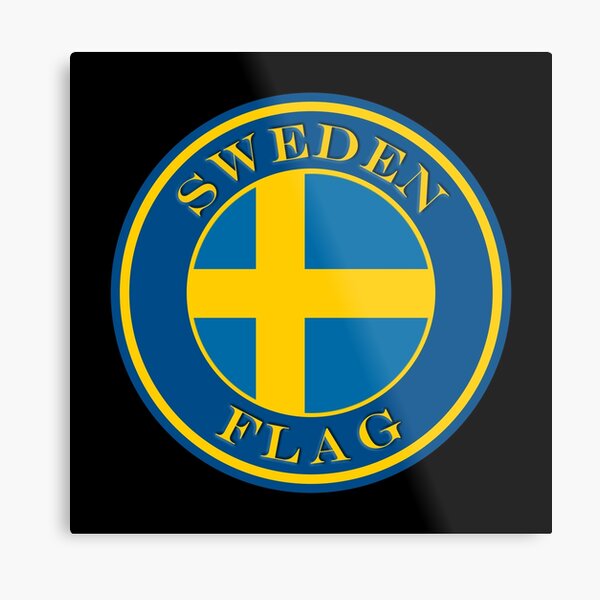 Sweden National Flag Symbol - Passport Stamps Collection Metal Print