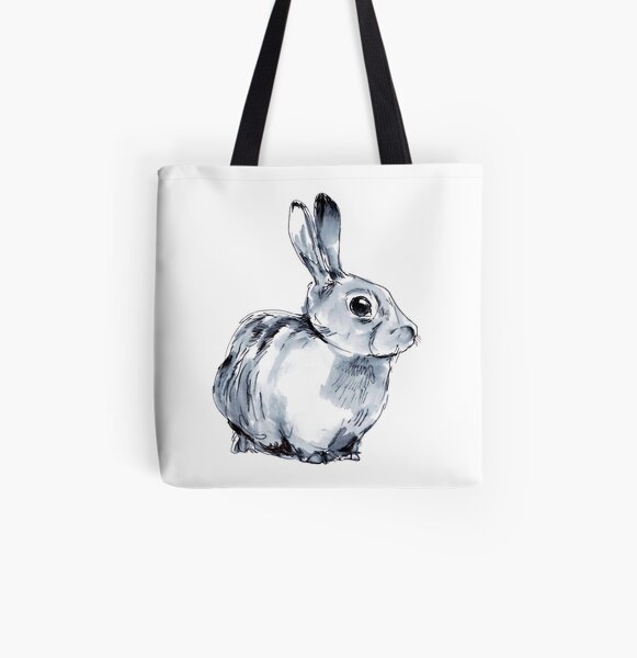 Inky Bunny (White) All Over Print Tote Bag