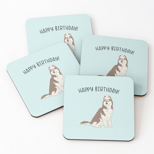 Item preview, Copper Siberian Husky Huskies Dog Happy Birthday designed and sold by thepawster.