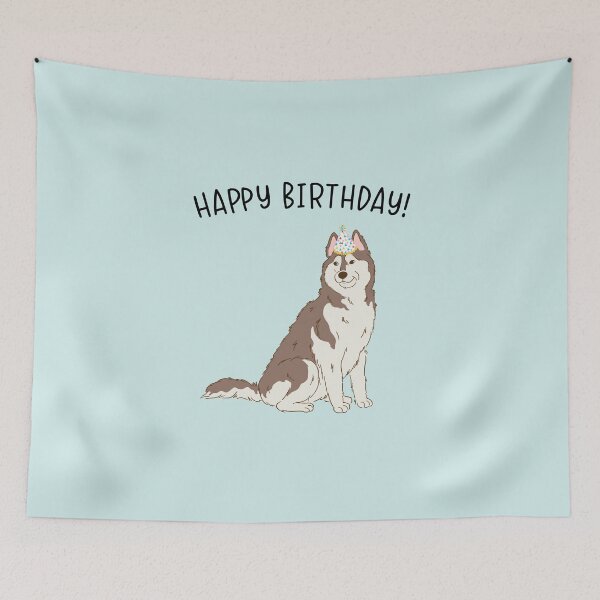 Item preview, Copper Siberian Husky Huskies Dog Happy Birthday designed and sold by thepawster.