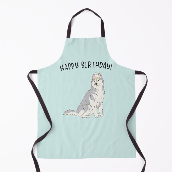 Item preview, Gray Siberian Husky Huskies Dog Happy Birthday designed and sold by thepawster.