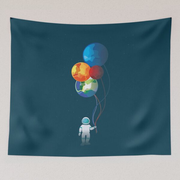 Item preview, Astronaut In Space Holding Planet Balloon designed and sold by LianaGlynn.