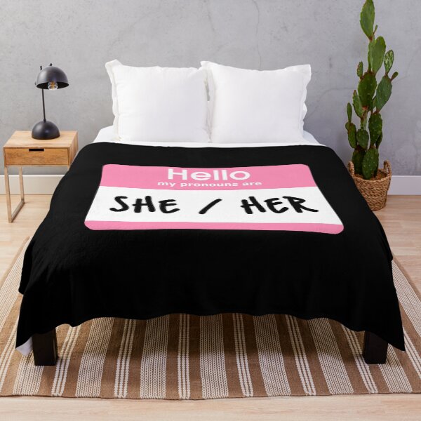 Item preview, Hello My Pronouns Are She Her Pastel Pink designed and sold by everything4eva.